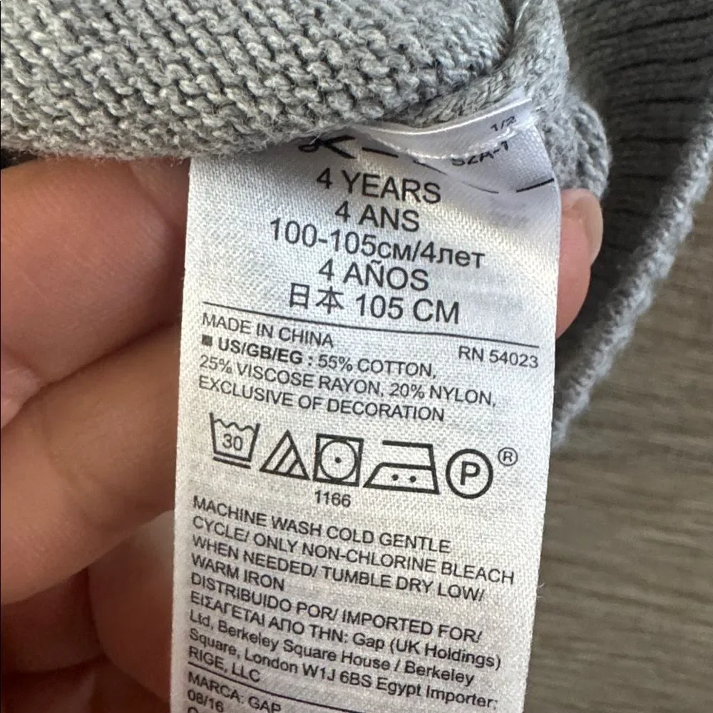GAP Light Gray Bambi Intarsia Crewneck Sweater